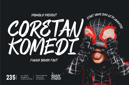 Coretan Komedi Fun Brush Comic Font, a Handwritten Font by Ronny Studio