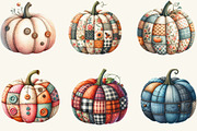 Autumn Patchwork Pumpkin Clipart, a Work Illustration by cherrydesign (Thumbnail 3 of 3)