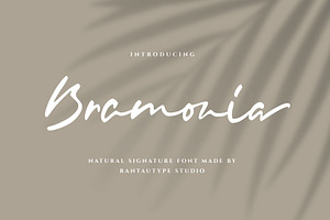 Bramonia Natural Signature Font, a Handwritten Font by RantautypeStudio