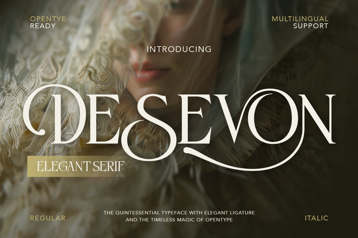 Desevon, a Serif Font by Burntilldead (Photo 1 of 11)