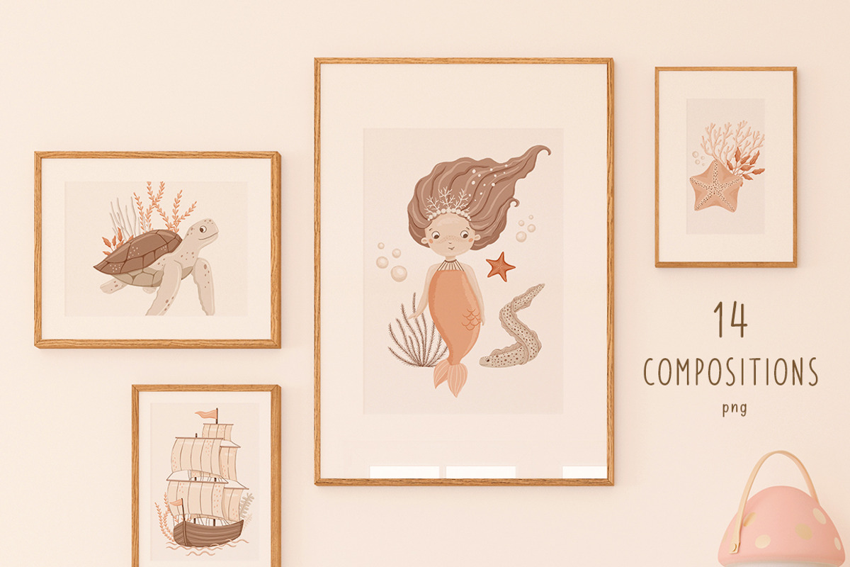 Tiny mermaids - baby collection, an Animal Illustration by polikarpovaart (Photo 2 of 11)