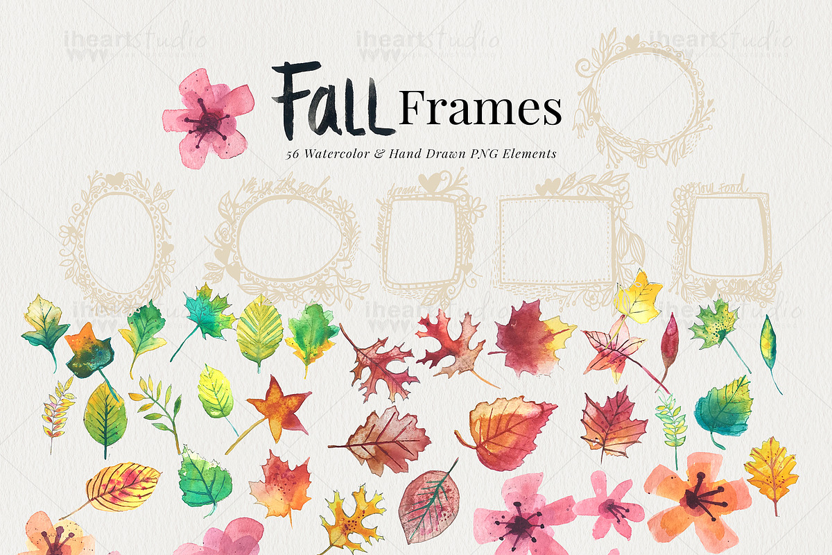 Fall Frames Watercolors, an Illustration by iHeartStudio (Photo 3 of 4)