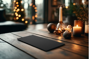 Elegant Christmas-themed scene with, a Food & Drink Photo by Sergey Kotenev