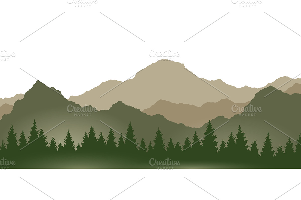 Foggy mountains landscape background, an Illustration by the8monkey
