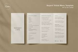 Minimalist Trifold Menu Template