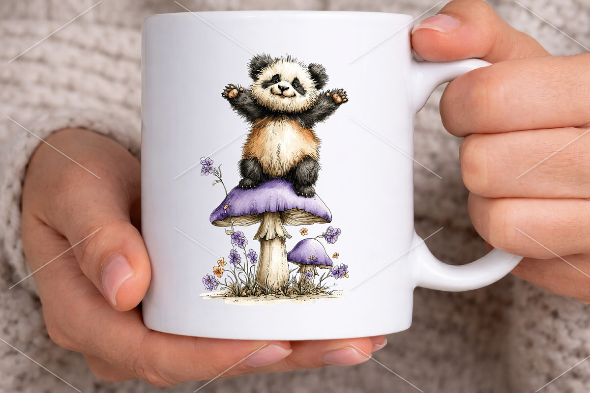 Whimsical Spring Panda Clipart PNG, a Seasonal Illustration by Canvas Craft (Photo 5 of 7)