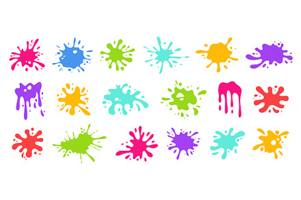 Organic paint splatter shapes. Ink