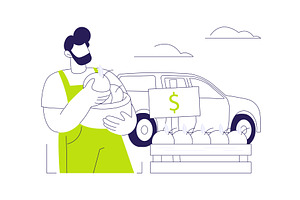Roadside farmers stand abstract, an Illustration by Visual Generation