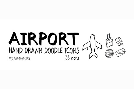 36 Airport doodle icons
