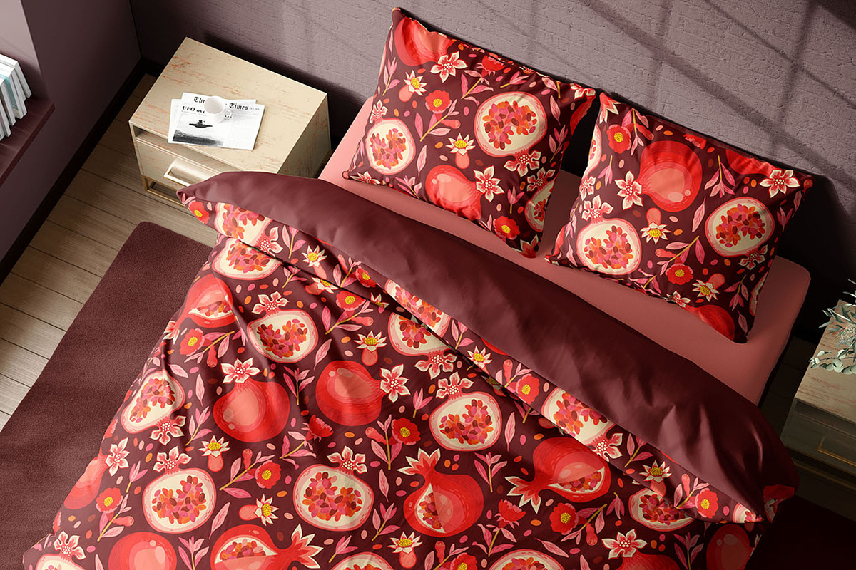 Pomegranates vector pattern., a Pattern Graphic by Mona Monash (Photo 5 of 6)