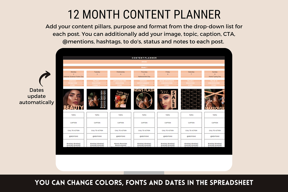 Google Sheets Content Planner, a Marketing Template by SunshineStudioBoutique (Photo 8 of 9)