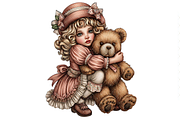 Girl With Teddy Bear Clipart PNG, a Person Illustration by Memories By Lea (Thumbnail 8 of 20)