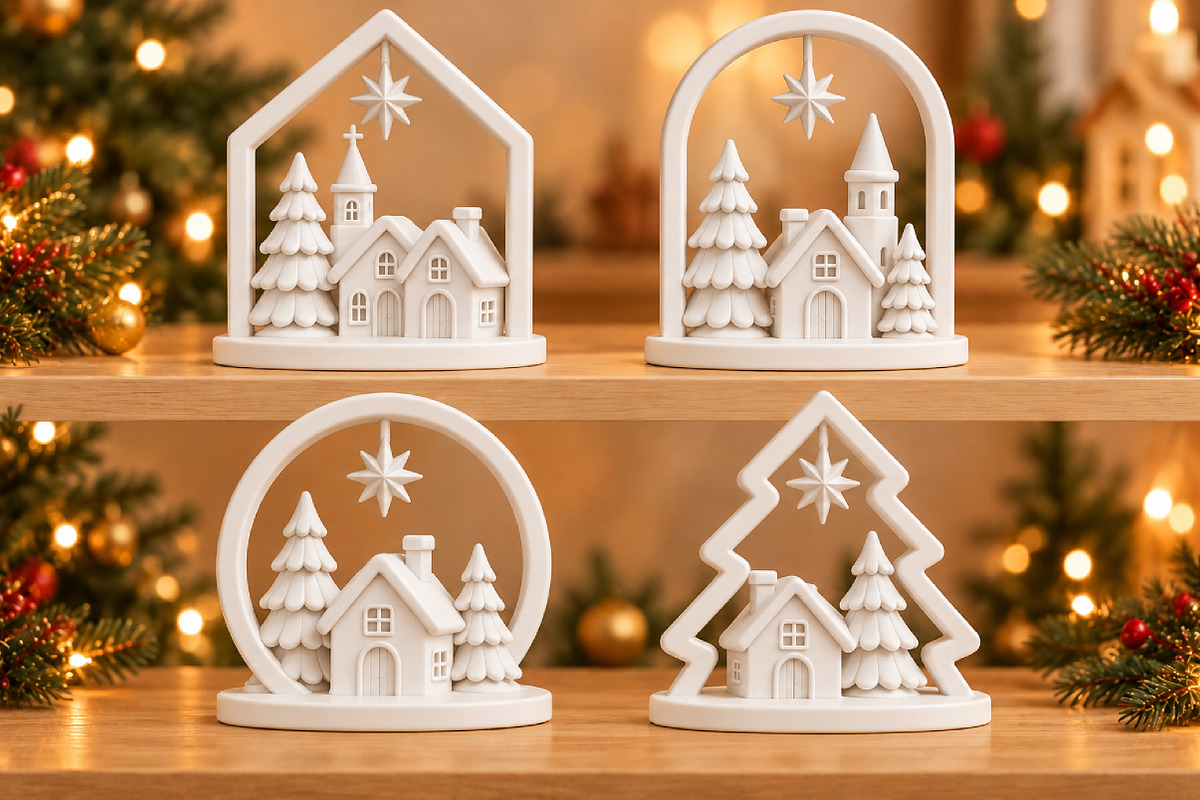 Christmas Village Scene STL, a Scene 3D Model by Layerology (Photo 4 of 4)