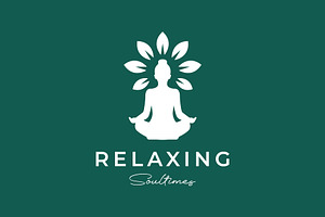 woman natural leaves relax yoga logo, a Branding & Logo Template by devastd