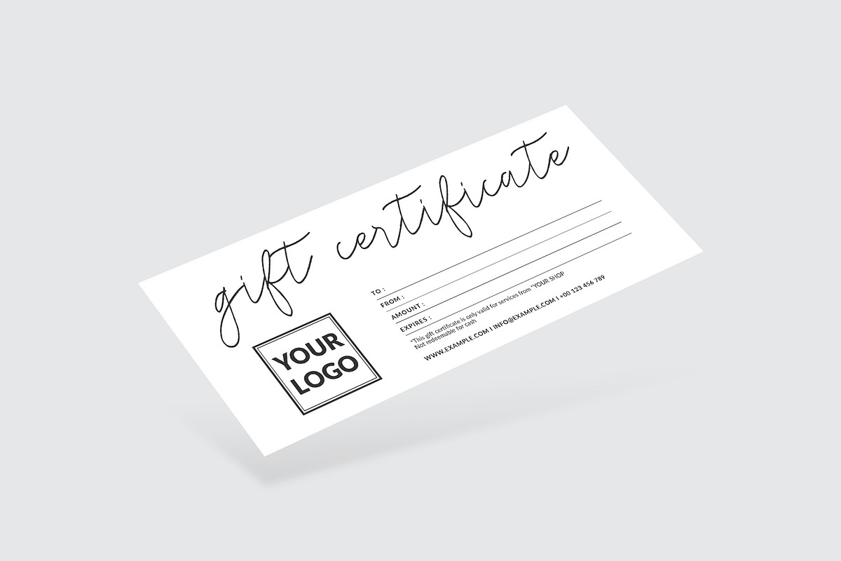 Minimal Gift Certificate, a Card Template by Amit Debnath (Photo 2 of 3)