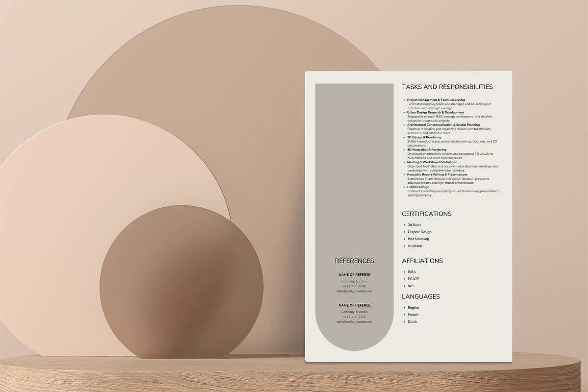 Architect Interior Designer CV Canva preview 3