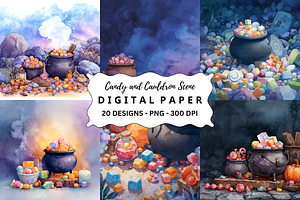 Candy and Cauldron Scene Background