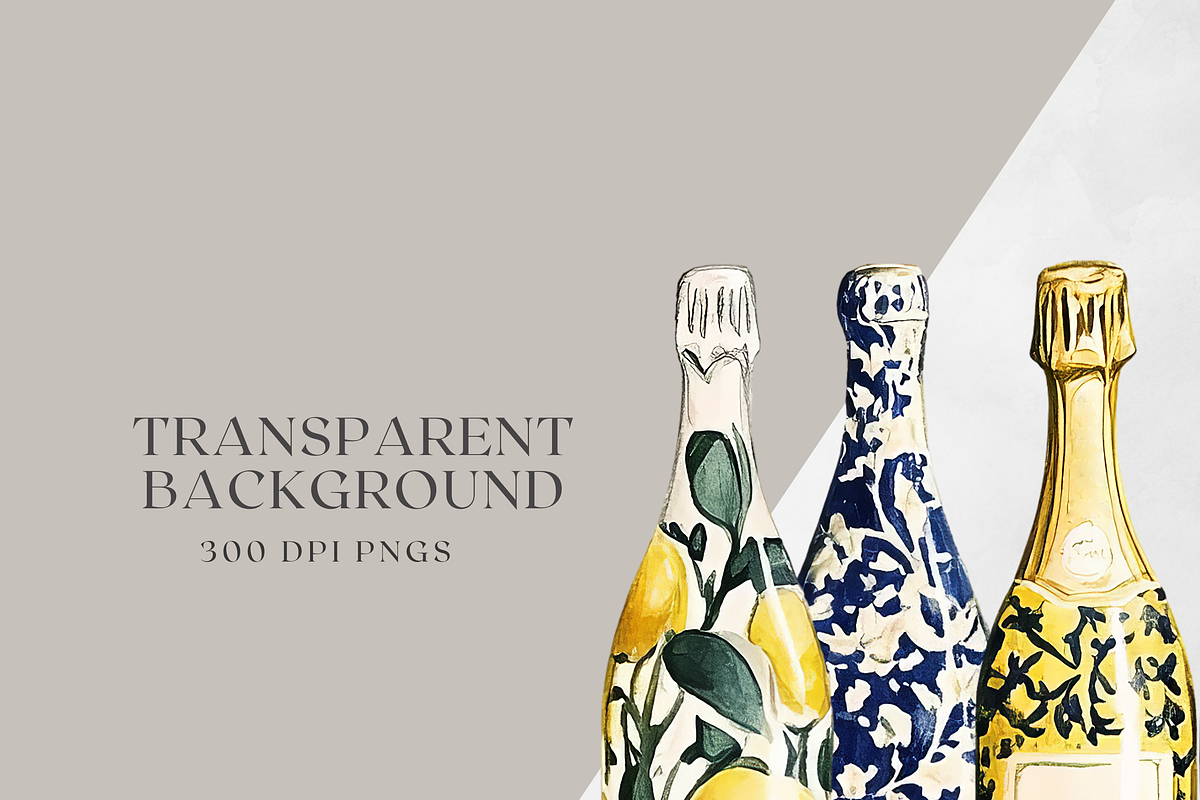 Champagne Charm -Watercolor clipart, a Decorative Illustration by ThaismotaCreativeCo (Photo 5 of 6)