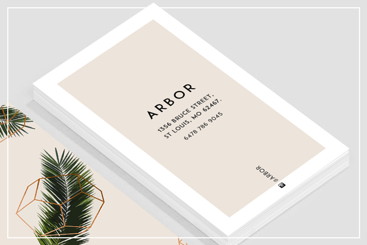 Palm + Geometry Business Card, a Business Card Template by Human-made. Made to feel. (Photo 3 of 4)
