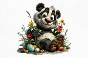 Whimsical Easter Panda Clipart, an Illustration by Craft Nest (Thumbnail 9 of 11)