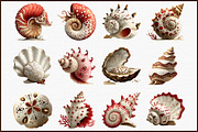 Watercolor Seashells Clipart, an Illustration by Sublimation Artist (Thumbnail 3 of 6)