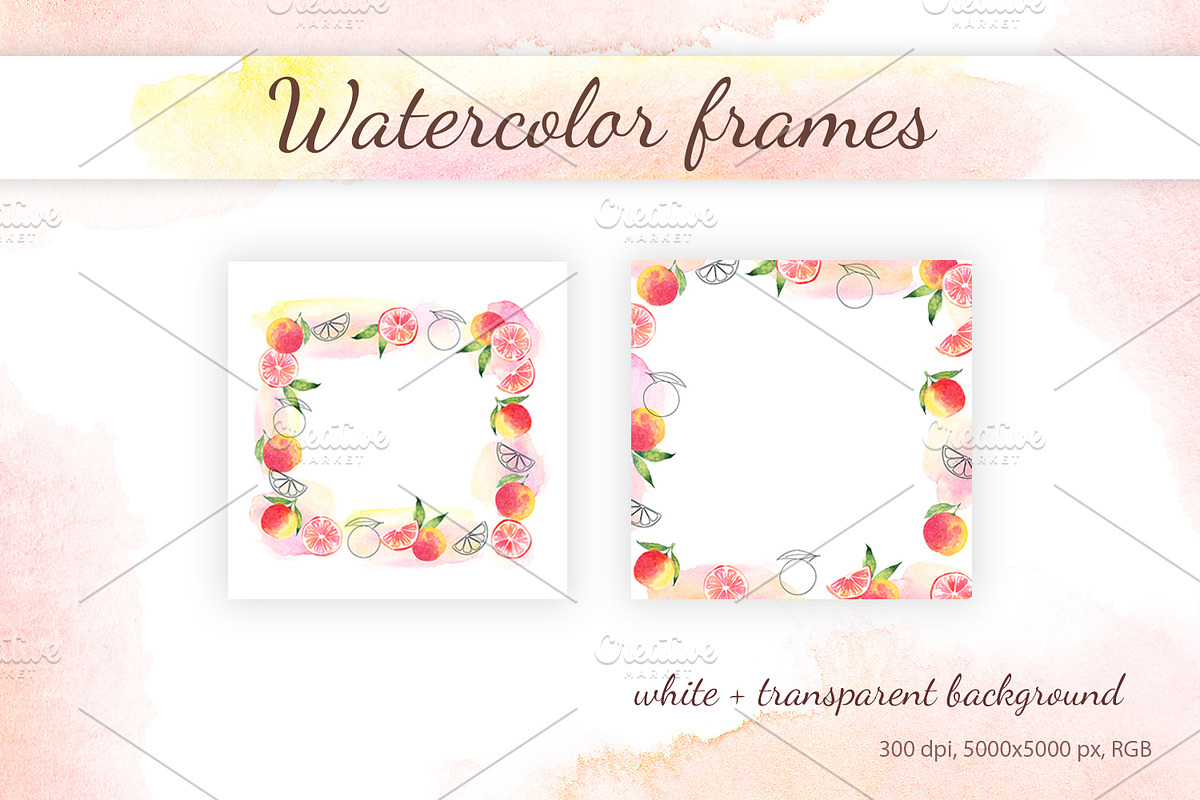 Grapefruit Watercolor Clipart, a Decorative Illustration by YuskinKot (Photo 4 of 5)