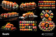 Sushi Art - 40 images, a Food Illustration by Handmadefont (Thumbnail 5 of 12)