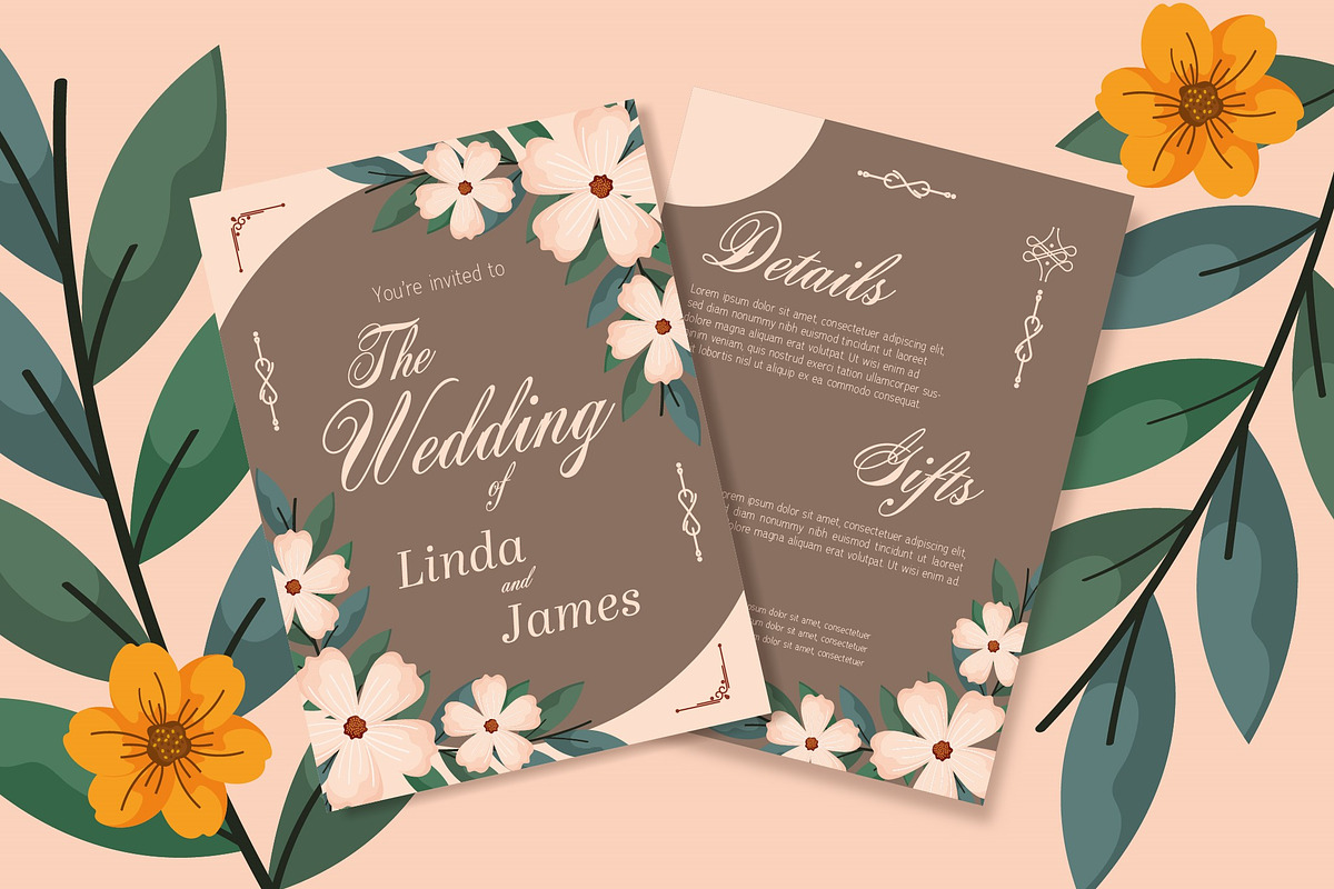 Wedding Invitation Elegant Floral, a Templates & Theme by studiogstock (Photo 1 of 3)
