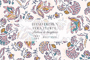 Hand Drawn Folk Floral Pattern, a Pattern Graphic by StudioGlouna (Thumbnail 1 of 6)