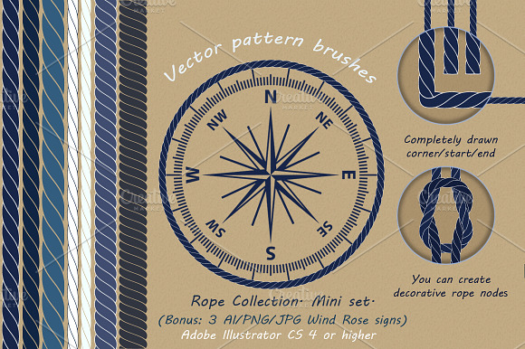 Rope vector pattern brushes preview 6