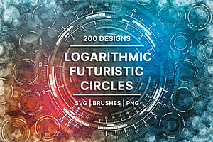 200 Logarithmic Futuristic Circles
