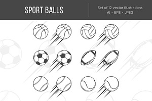 Sport balls, an Illustration by Cmeree