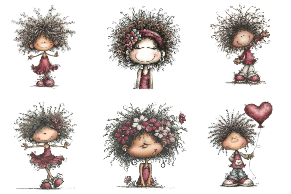 Whimsical Black Afro Girl Clipart, an Illustration by Designking (Photo 2 of 7)