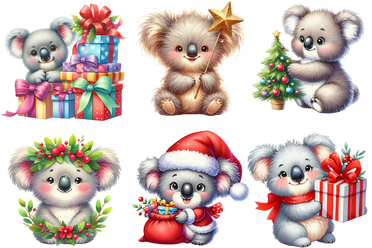 Christmas Koala PNG, Koala Clipart, an Illustration by Designworld (Photo 2 of 5)