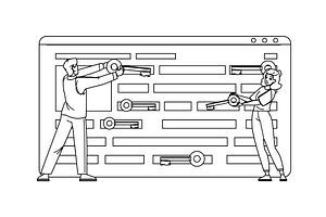 301 keyword stuffing vector, a Finance Illustration by pikepicture