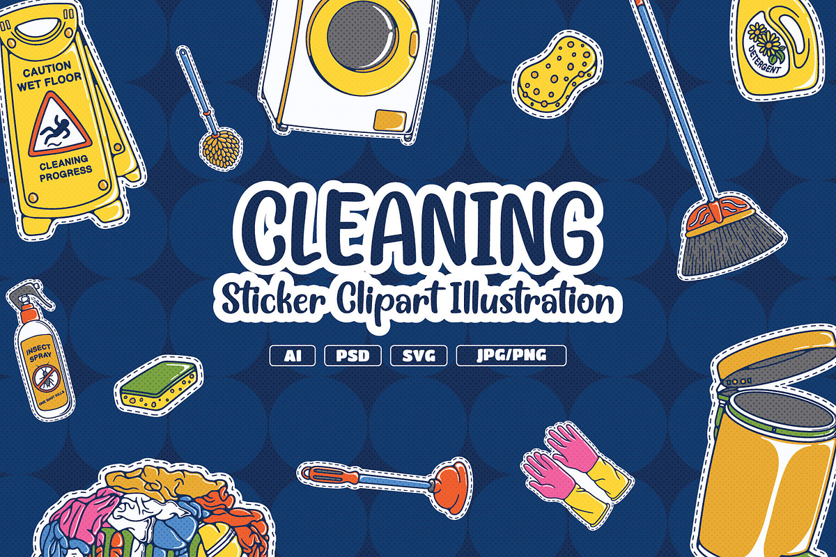Cleaning Clipart Illustration, an Object Illustration by Decoconio Design (Photo 1 of 6)