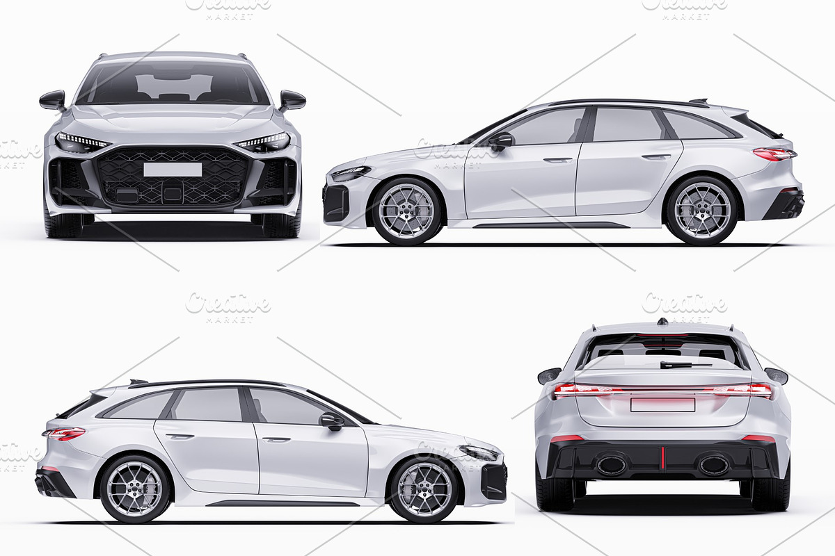 2027 Sport Performance Wagon Set, an Advertising Mockup by Halal Graphic Studio (Photo 11 of 12)
