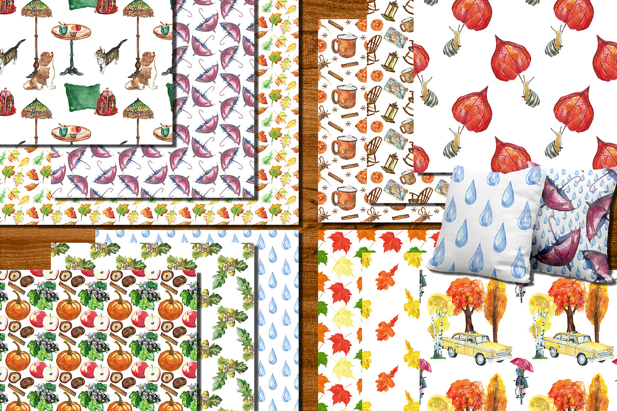 City in fall watercolor set, an Illustration by DollyPotterson (Photo 7 of 8)