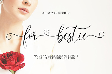 For Bestie - Heart Swash Font Script, a Script Font by Airotype
