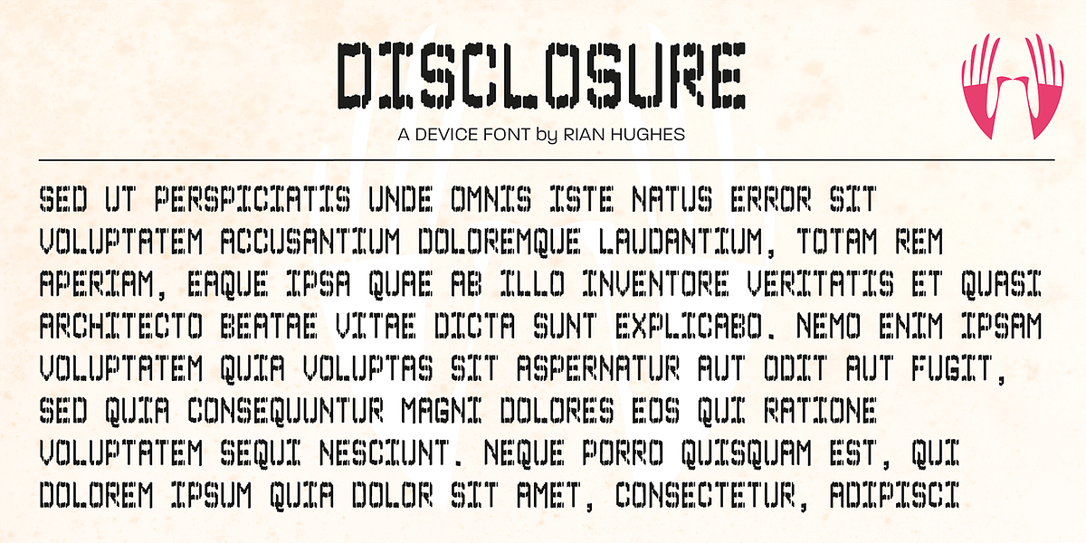Disclosure, a Sans Serif Font by Device (Photo 9 of 10)