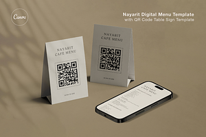 Digital Menu Template with QR Sign