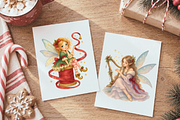 Watercolor Christmas Fairy Cliparts, a Seasonal Illustration by Ink Gallery (Thumbnail 7 of 9)
