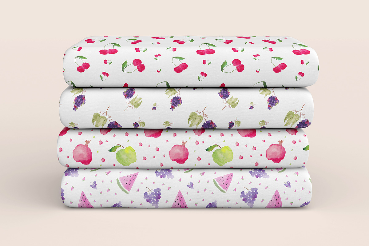 Watercolor Fruit Patterns, a Pattern Graphic by Spirit of Colors (Photo 5 of 8)