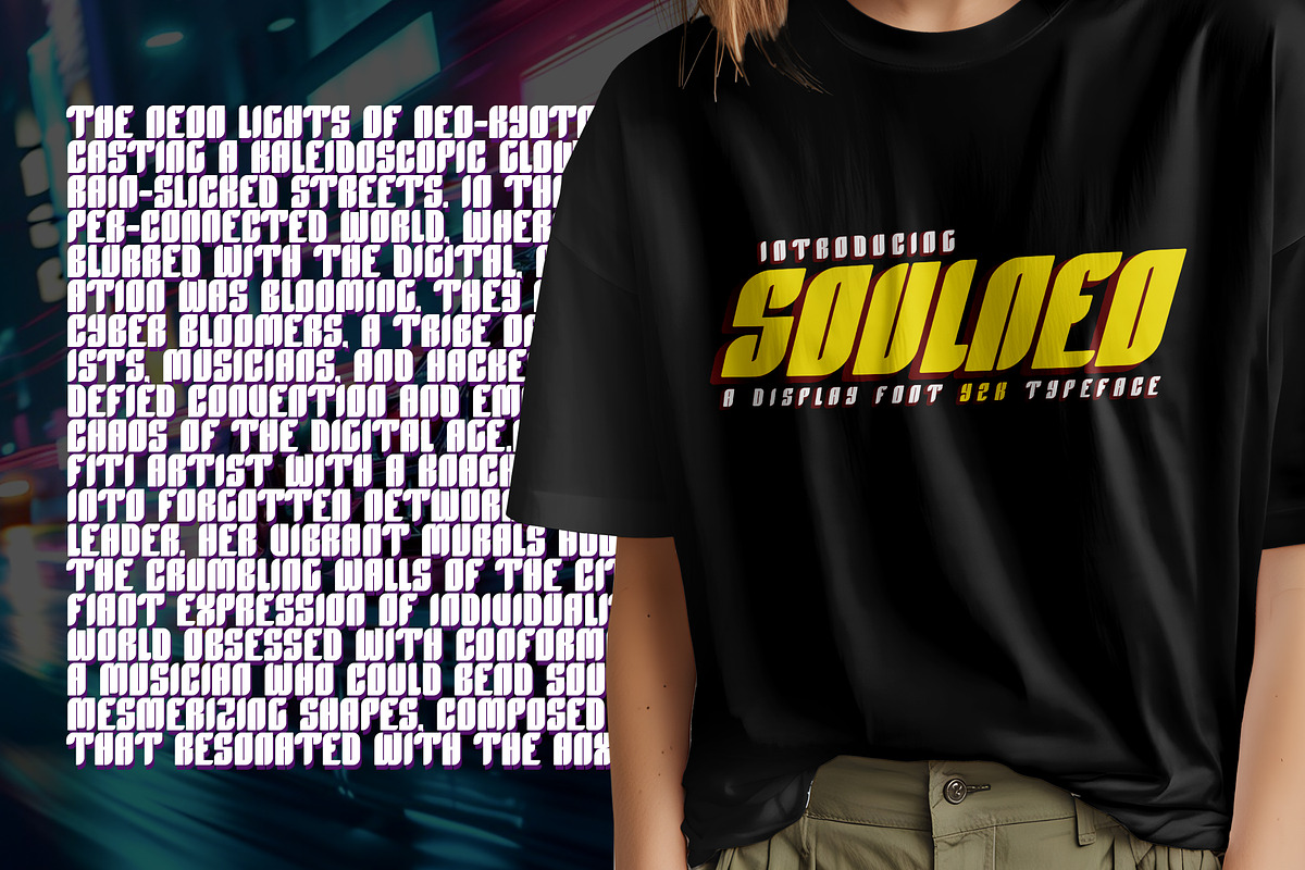 Soulneo Display Y2k Typeface Font, a Sans Serif Font by dansdesign (Photo 9 of 12)