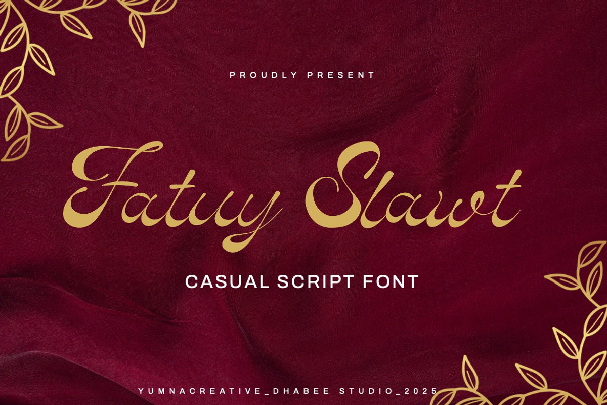 Fatuy Slawt - Casual Script Font, a Script Font by Dhabee (Photo 1 of 15)