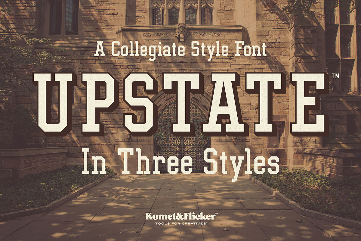 UPSTATE - A Collegiate Style Font, a Slab Serif Font by Komet & Flicker (Photo 1 of 15)