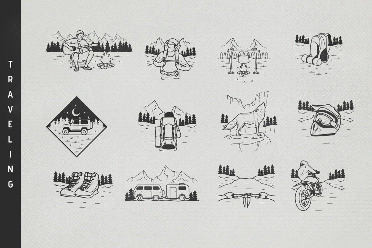 100+ PREMIUM HANDDRAWN ADVENTURE SET, an Object Graphic by Vibesteam (Photo 8 of 13)