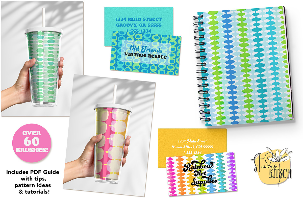 Retro Border Brushes for Procreate, a Brush Add-On by Studio Kitsch (Photo 4 of 9)