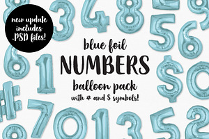Blue Foil Number Balloon Pack