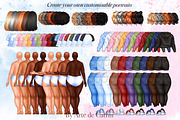 Best Friends Clipart, Plus Size Girl, a Person Illustration by ArtedeCatrin (Thumbnail 3 of 10)